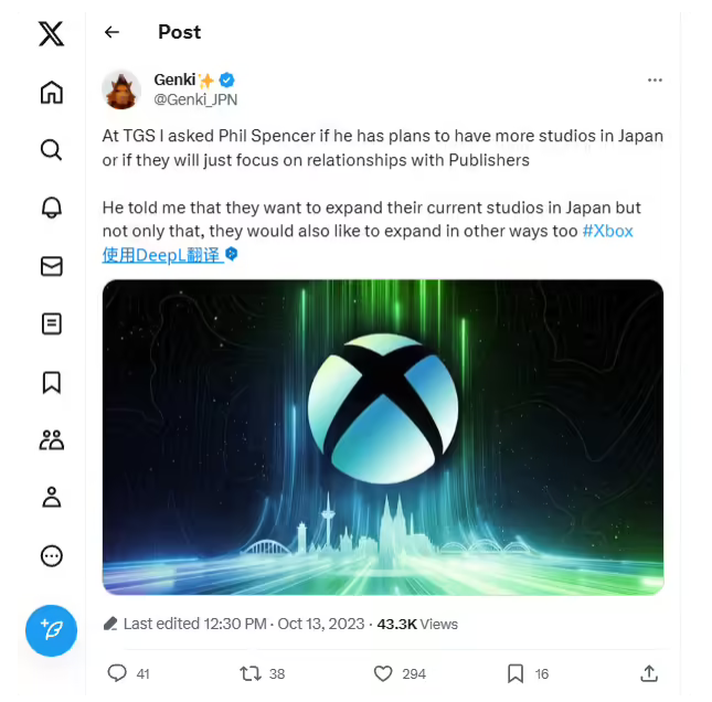 东京电玩展：Xbox 负责人斯宾塞暗示下个目标是扩张日本业务